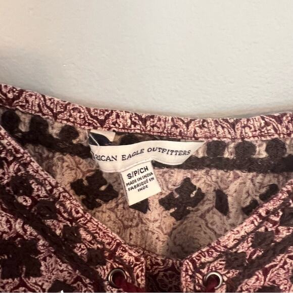 American Eagle AEO Sleeveless Romper Women's Size Small Dark Red Maroon - Picture 3 of 10